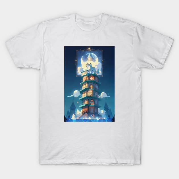 Lunar Sentinel The Tower Watcher T-Shirt by deanisadea21